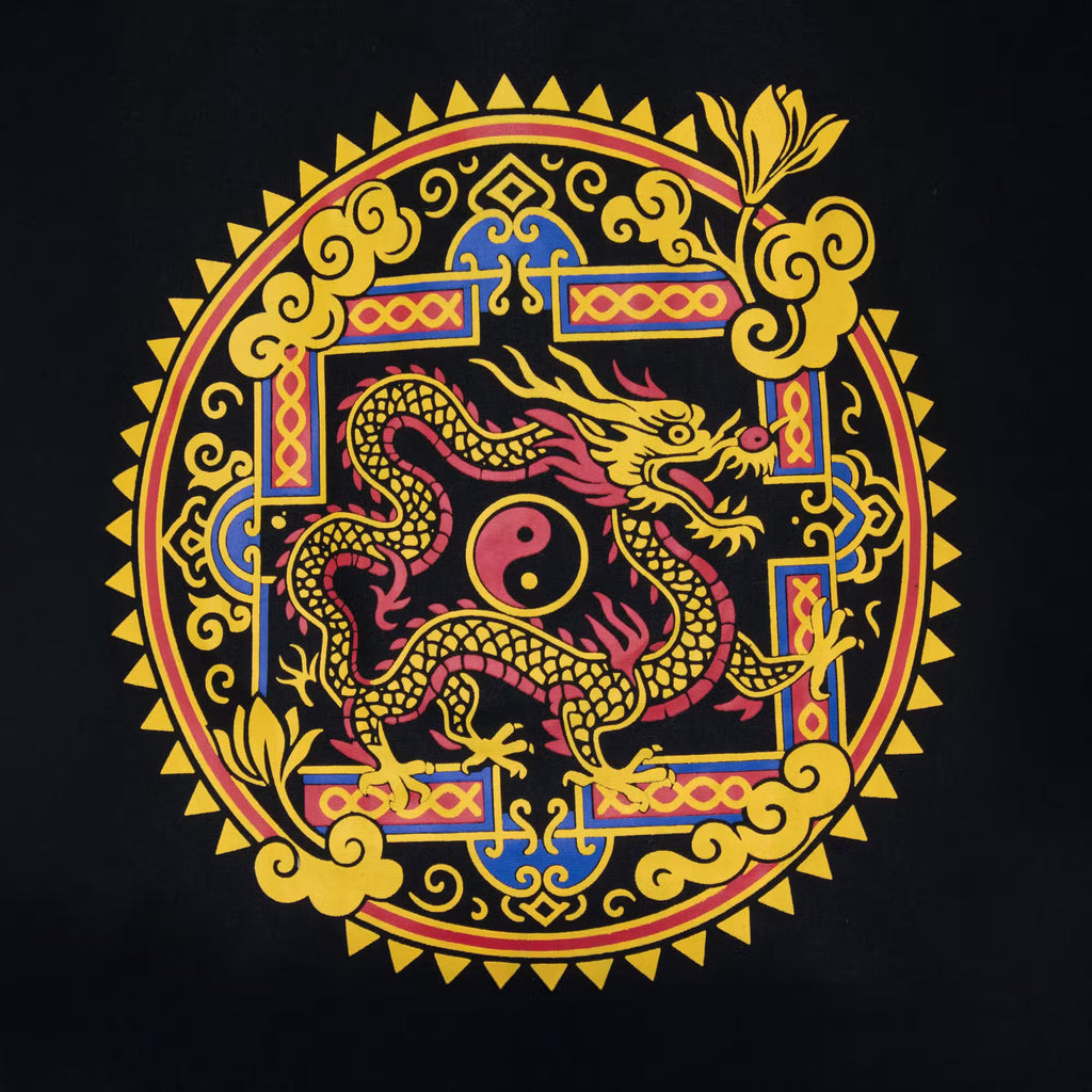 Tote Bag - Dragon Yin & Yang - Black 6oz