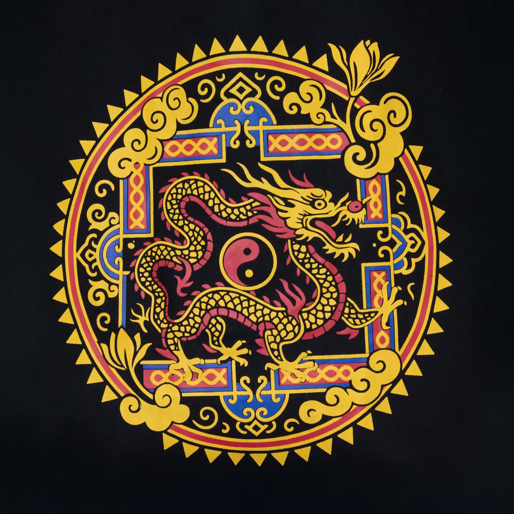 Tote Bag - Dragon Yin & Yang - Black 6oz