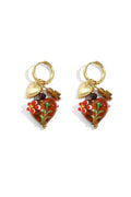 Stainless Steel Heart Drop Earrings – Coffee Brown