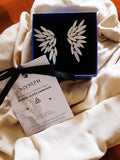 Pearl Angel Wing Glass Drop Earrings