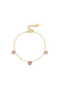 Bracelet with Pink Heart Stones