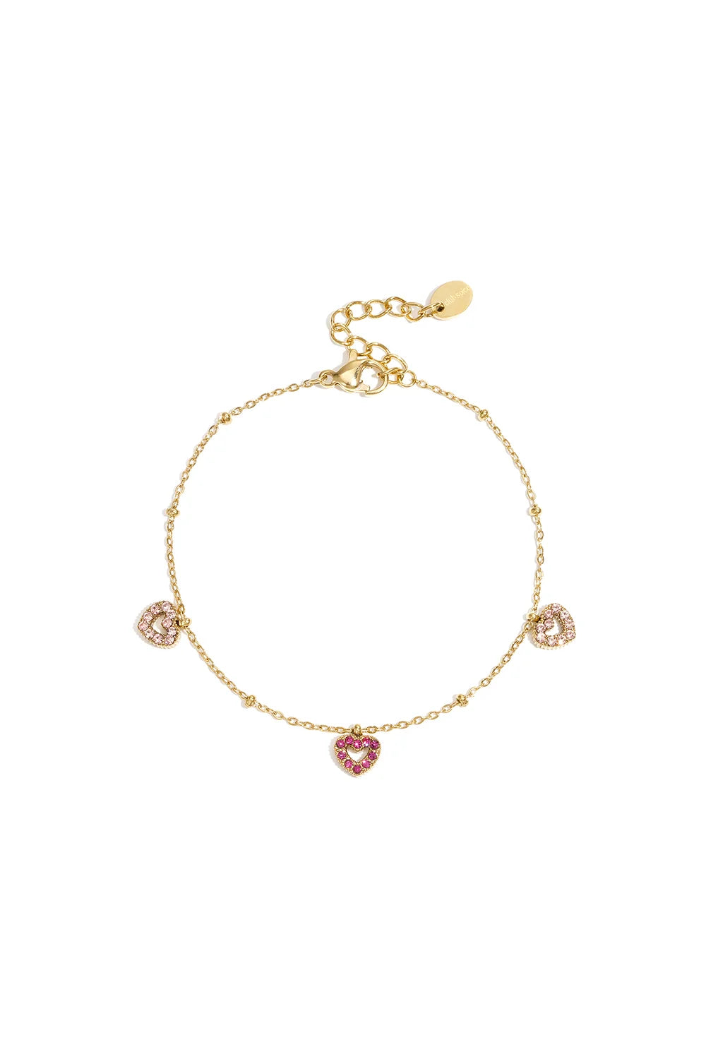 Bracelet with Pink Heart Stones