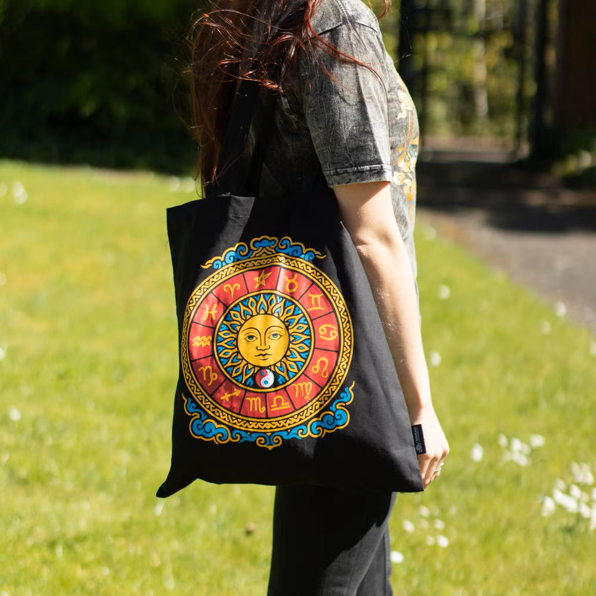 Tote Bag - Zodiac Sun - Black 6oz