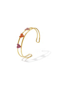 Gold Rhinestone Heart Bangle Bracelet