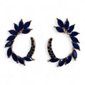 Royal Blue Earrings - Vintage Glass Ring