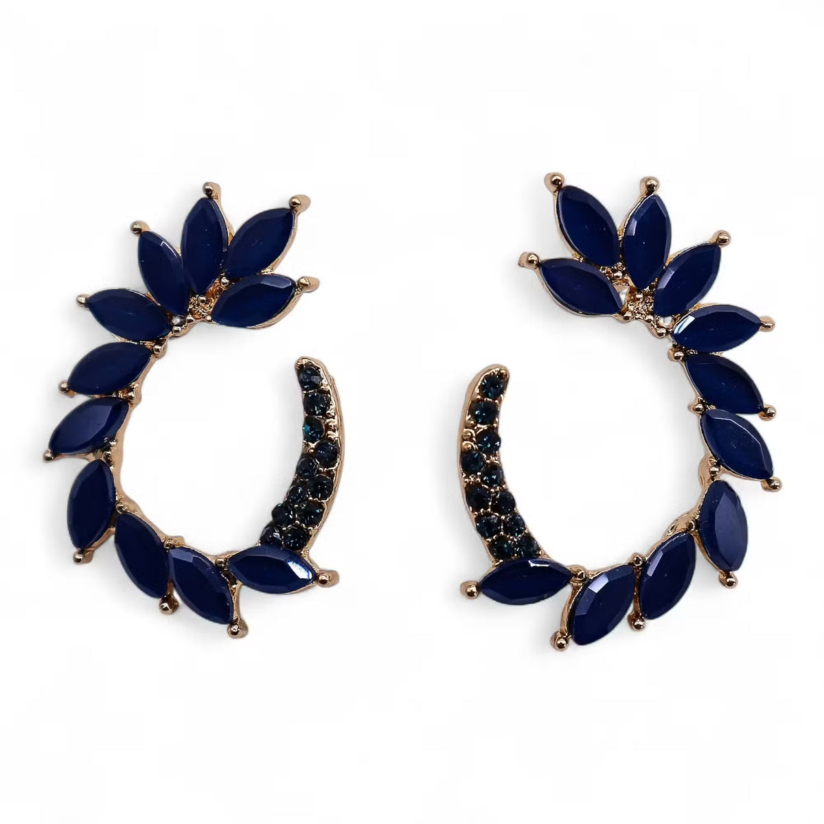 Royal Blue Earrings - Vintage Glass Ring