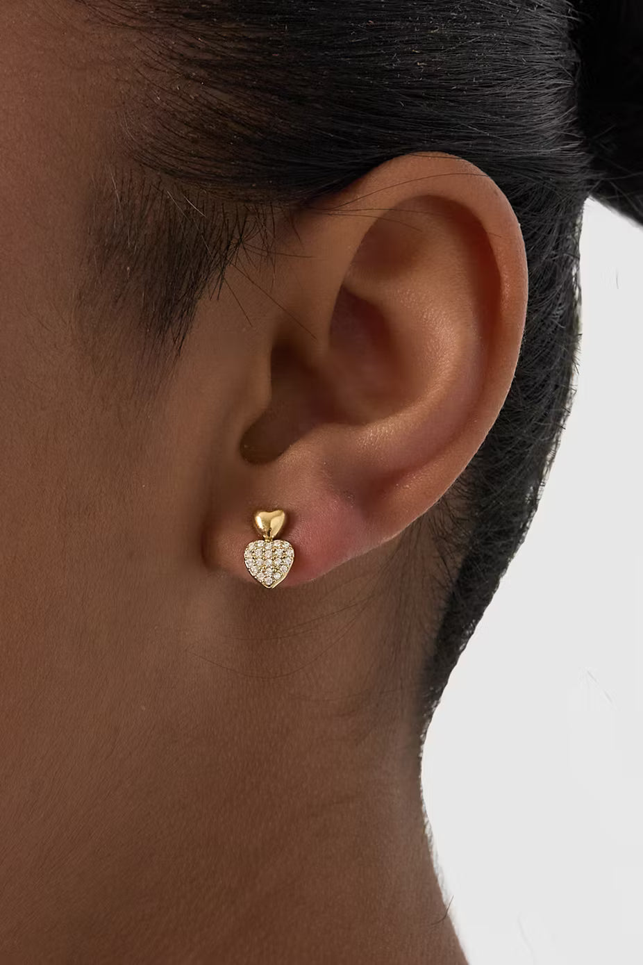 Heart Shaped Crystal Rhinestone Earrings