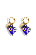 Blue Heart Drop Earrings in Stainless Steel