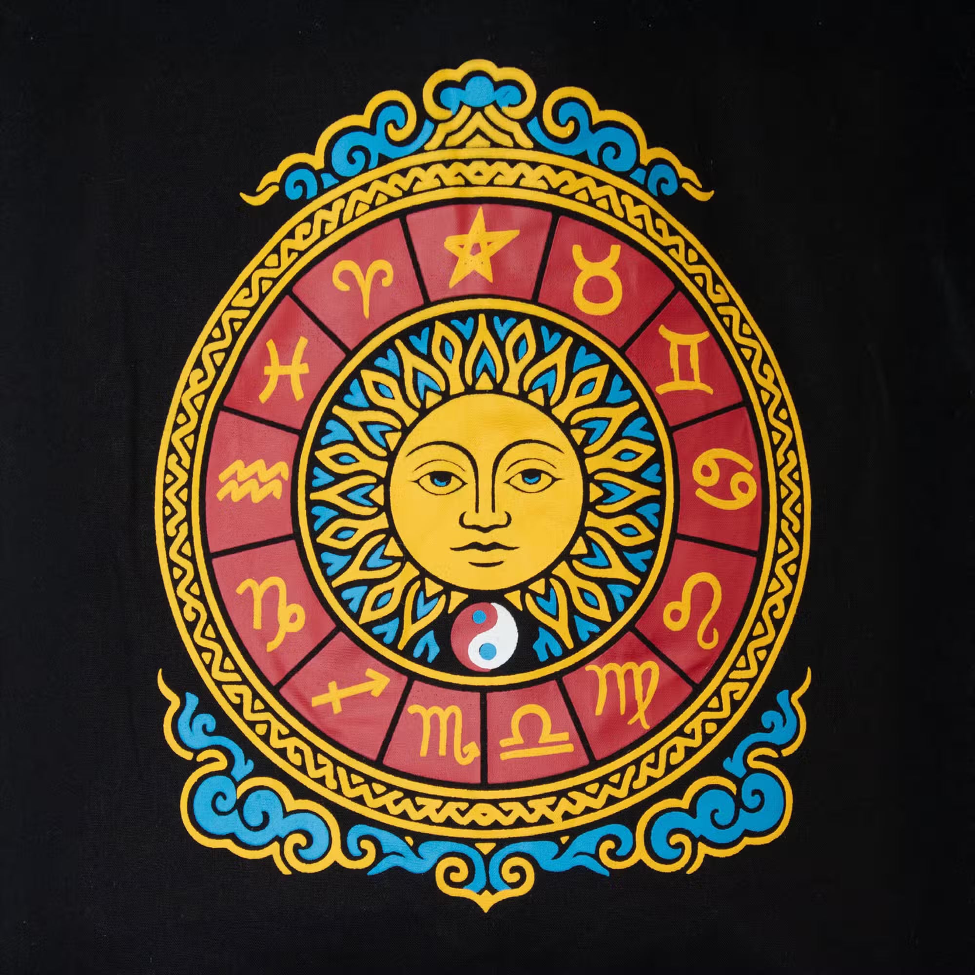 Tote Bag - Zodiac Sun - Black 6oz