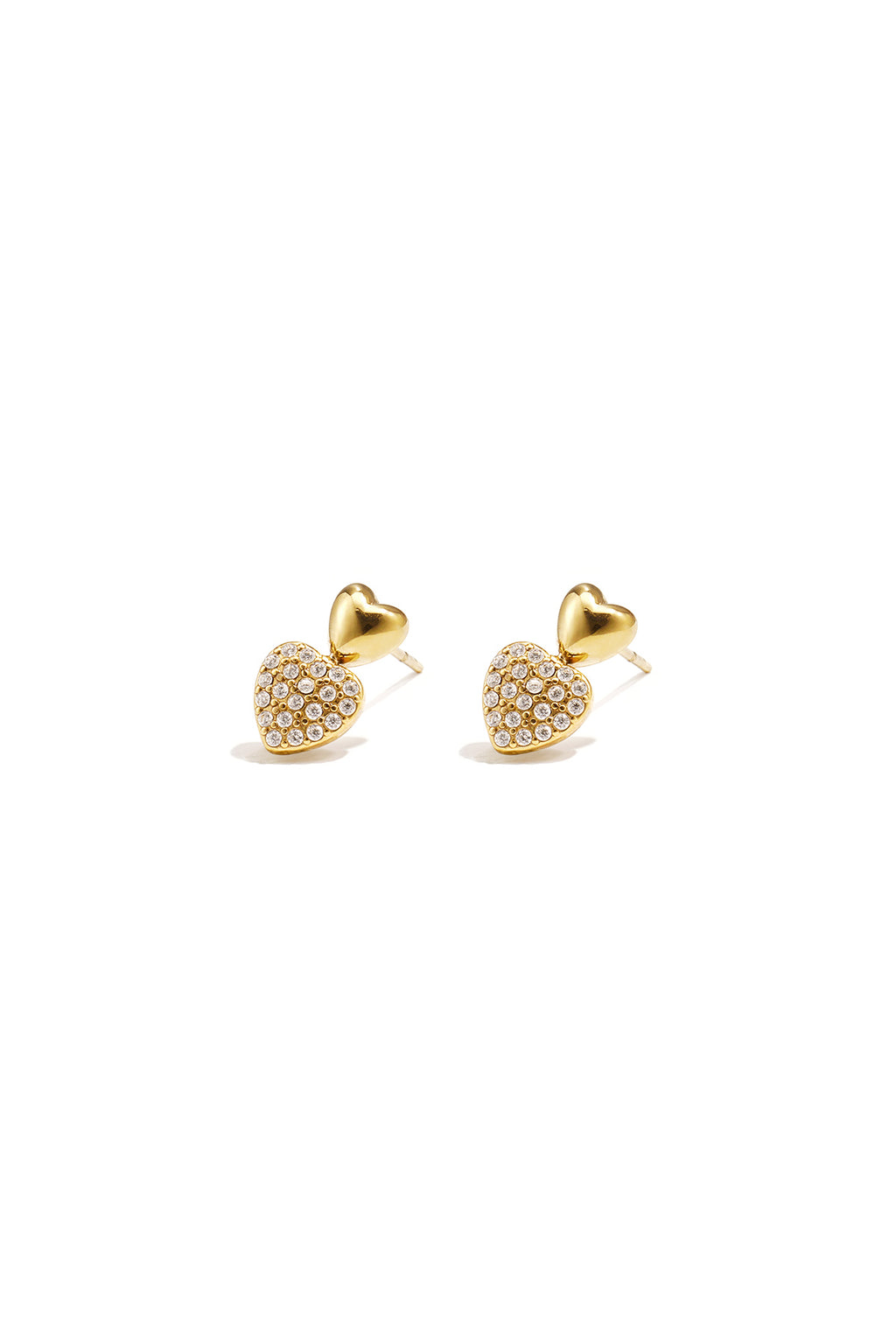 Heart Shaped Crystal Rhinestone Earrings