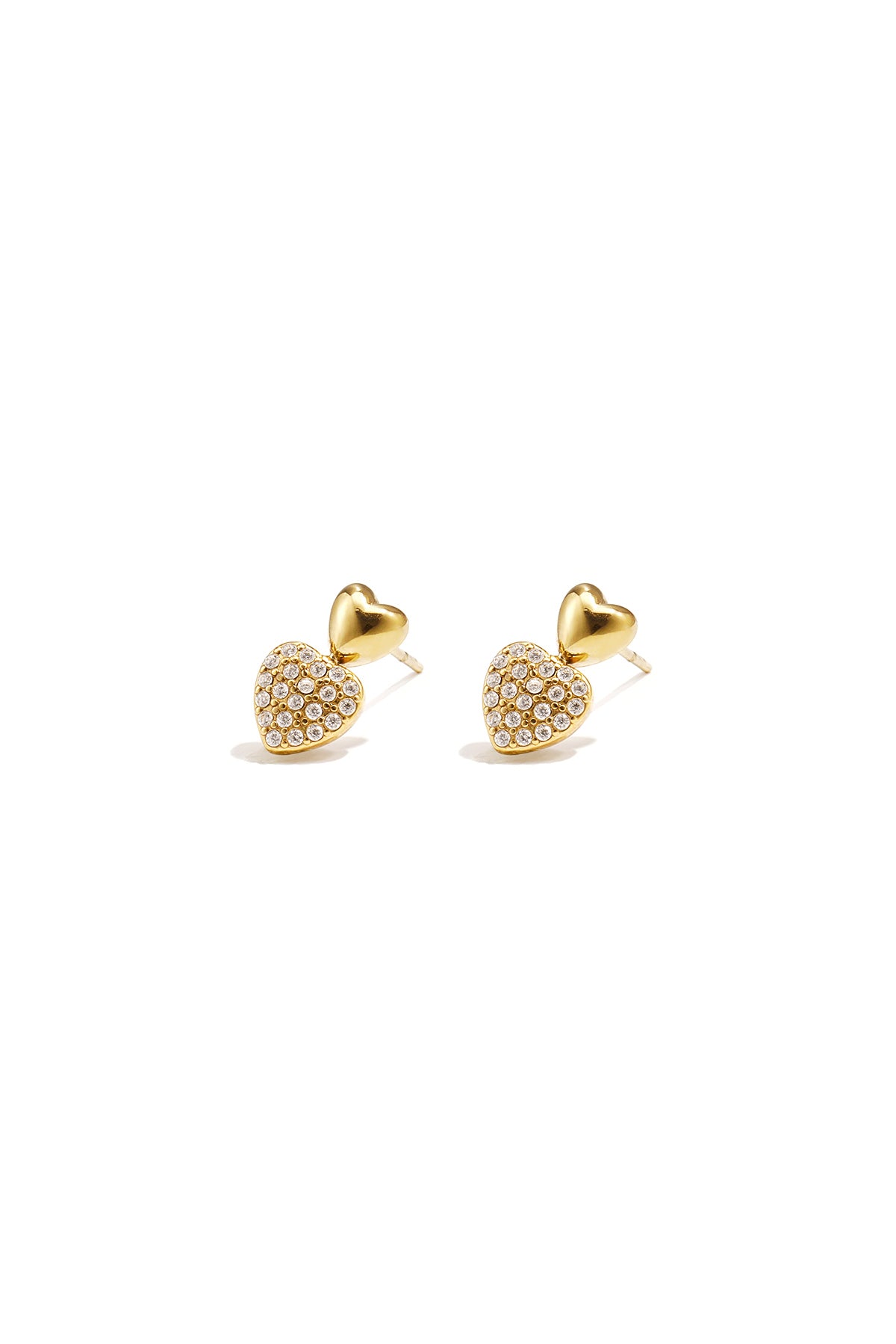 Heart Shaped Crystal Rhinestone Earrings