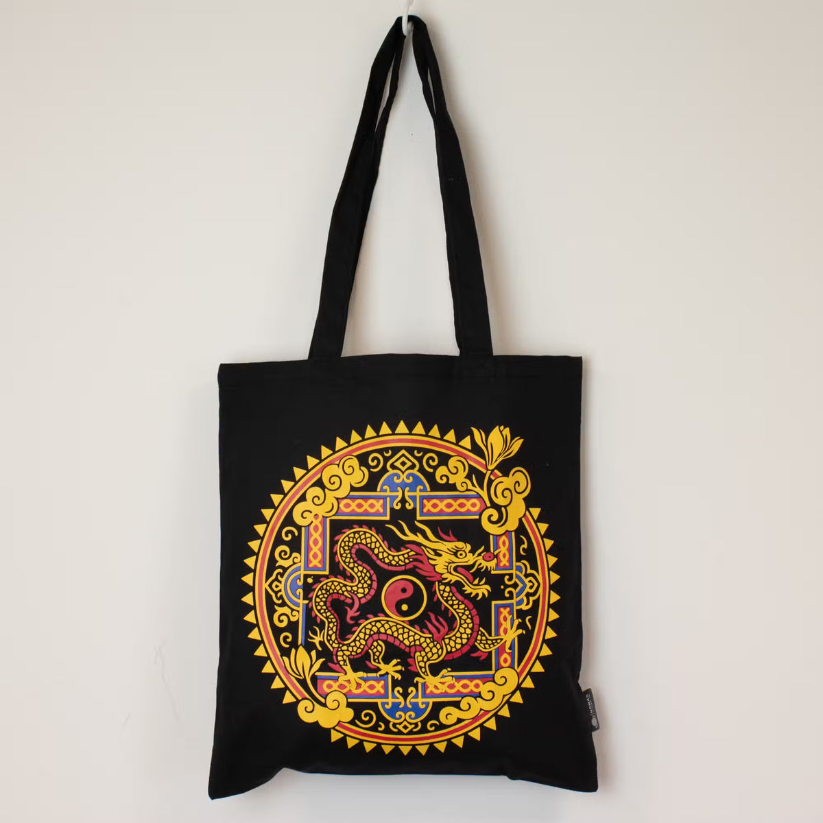 Tote Bag - Dragon Yin & Yang - Black 6oz