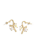 Heart-Shaped Earrings with Hanging Pearls and Charms