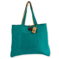 Reversible Tote Bag in Jute & Cotton – Teal